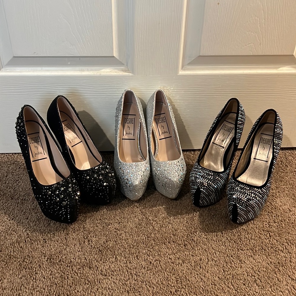 Super Sexy Heels Very Sparkly Size 6 And 6.5
